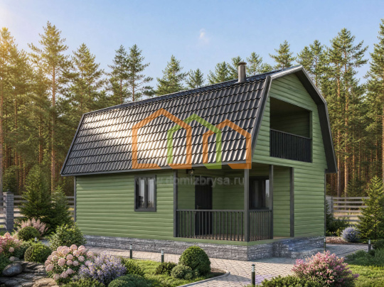 Баня из бруса с мансардой Сатурн